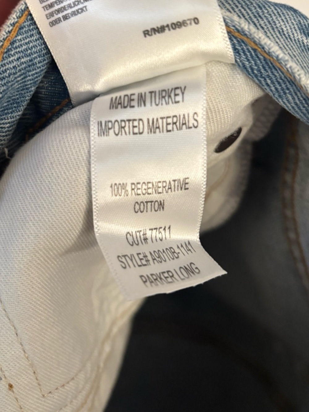 new Agolde Parker Long Short in Replica denim cutoff jean shorts light wash - Picture 4 of 10